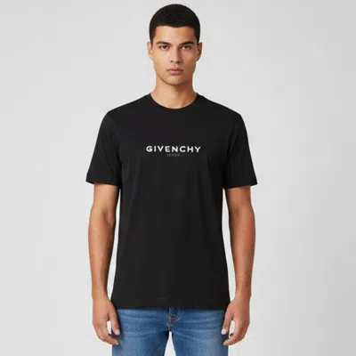 Pre-owned Givenchy Black Reversed Logo Graphic Oversized Jersey T-shirt M