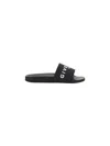 Givenchy Black Flat Slides With Logo In Polyurethane Man In Nero