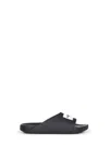 Givenchy Black Sandals With Wide Band And Contrasting Logo Patch In Rubber Man In Black