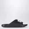 Givenchy Black Rubber Label Slide Flat Mules In Black