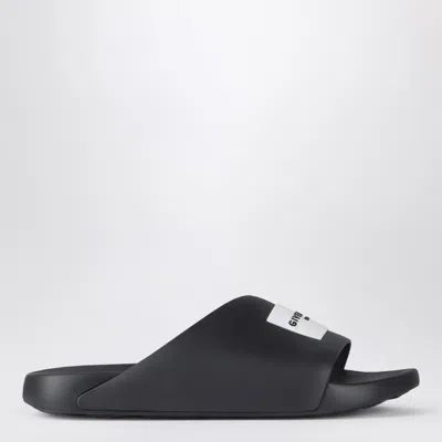 Givenchy Black Rubber Label Slide Flat Mules
