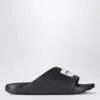 Givenchy Black Rubber Label Slide Flat Mules In Black