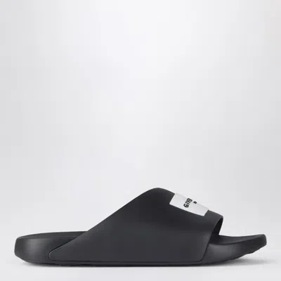 Givenchy Black Rubber Label Slide Flat Mules