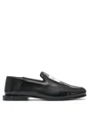 Givenchy Label Leather Loafers In Black