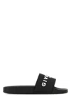 GIVENCHY BLACK RUBBER SLIPPERS