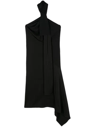Givenchy Black Ruched Collar Dress For Women
