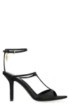 GIVENCHY BLACK SATIN POINTY TOE SANDALS WITH ADJUSTABLE ANKLE STRAP
