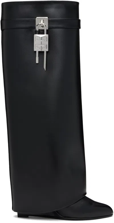 GIVENCHY BLACK SHARK LOCK TALL BOOTS