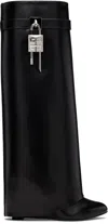 Givenchy Women 'shark' Black Boots With Padlock Detail And Slip-on Style In Leather Woman