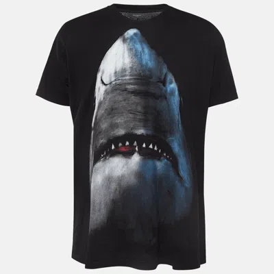 Pre-owned Givenchy Black Shark Print Cotton T-shirt M