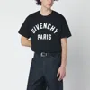 Givenchy Men Black Crewneck T-shirt With Maxi Logo Lettering On The Front In Cotton Man In Black