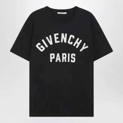 Givenchy Men Black Crewneck T-shirt With Maxi Logo Lettering On The Front In Cotton Man