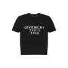 Givenchy Short-sleeved Knitted Cropped Top In Black