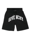 GIVENCHY BLACK SHORTS WITH ARCHED LOGO