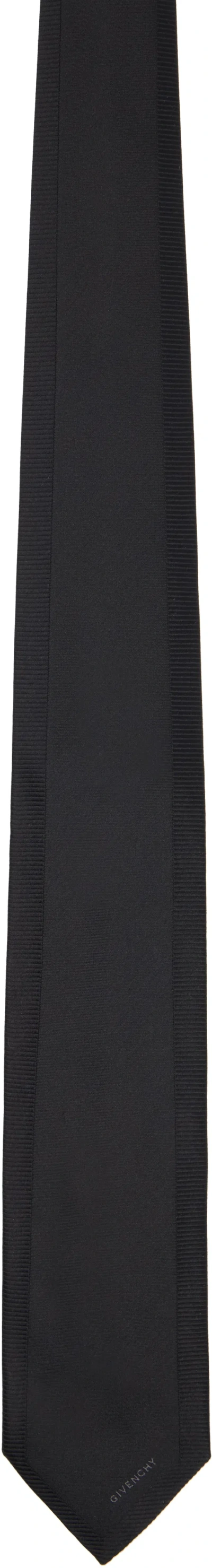 Givenchy Black Silk Jacquard Detail Tie