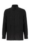 Givenchy Silk Shirt With Front Pleats And Pointed Collar In Black