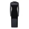 Givenchy Black Silvery Polyam Dresses In Black