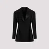 Givenchy Tricotine Wool Tuxedo Blazer In Black