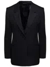 Givenchy Black Single-breasted Jacket With Notched Revers In Wool And Mohair Woman In Black