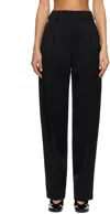 Givenchy Slashed Double-pleated Tapered-leg Trousers In Black