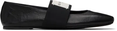GIVENCHY BLACK SLICED SQUARE BALLERINA FLATS