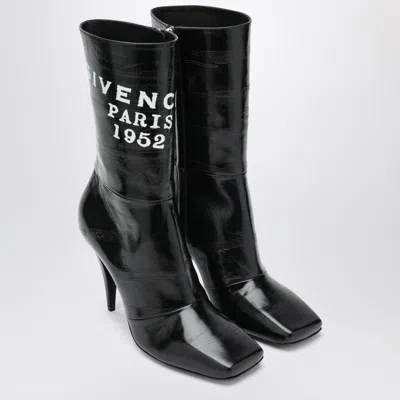 Givenchy Sliced Square Patent Leather Ankle Boots In Black