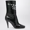 Givenchy Black Leather Sliced Square  Tape Ankle Boots In Black