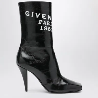 Givenchy Sliced Square 95 Leather Tape Ankle Boots In Black