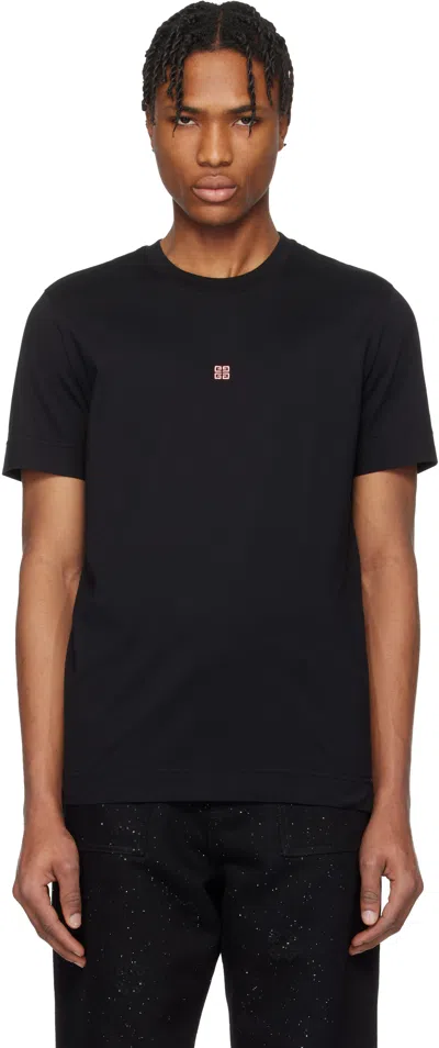 GIVENCHY BLACK SLIM-FIT 4G EMBROIDERY T-SHIRT