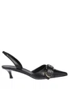 Givenchy Voyou Buckled Textured-leather Slingback Pumps In Black