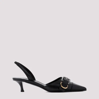 GIVENCHY BLACK SLINGBACK LEATHER SANDALS