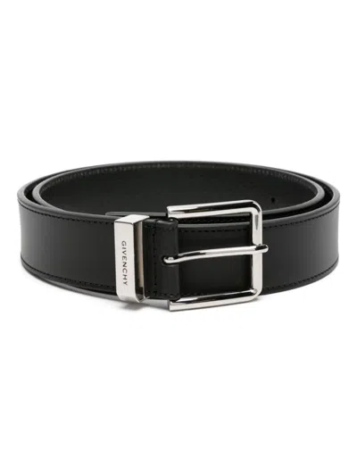 GIVENCHY BLACK SOLID LEATHER BELT