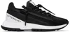 Givenchy Spectre Runner Leather Sneakers With 4g Side Zip Detail In 004-black/white