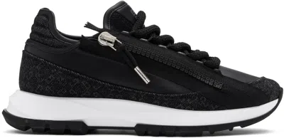 Givenchy Black Spectre Zip Sneakers In 001-black