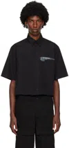 Givenchy Black Shirt With Wings Logo Print In 001-black