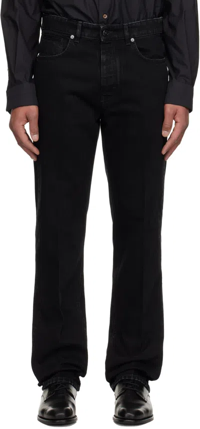 Givenchy Black Straight Leg Jeans In Animal Print