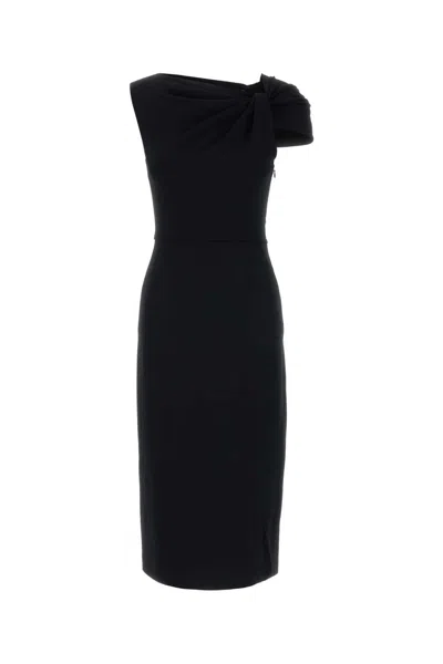 GIVENCHY BLACK STRETCH CADY DRESS