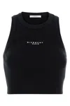 Givenchy Cotton Cropped Tank Top With Paris Print Clothing In Black