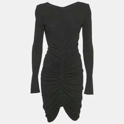 Pre-owned Givenchy Black Stretch Crepe Ruched Mini Dress S