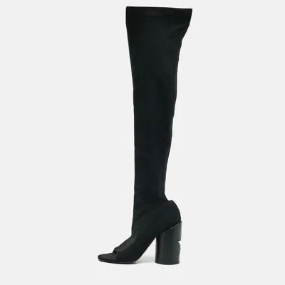 Pre-owned Givenchy Black Stretch Fabric Over The Knee Boots Size 39