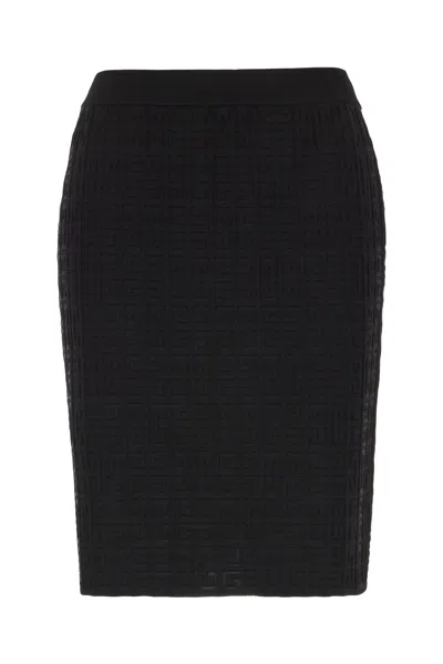 Givenchy Black Stretch Viscose Blend Skirt In 001