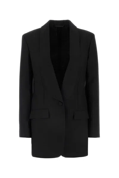 GIVENCHY GIVENCHY BLACK STRETCH WOOL BLEND BLAZER