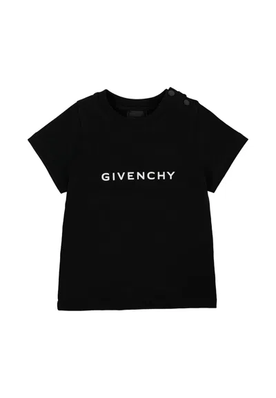 GIVENCHY BLACK T-SHIRT FOR BABYKIDS WITH LOGO