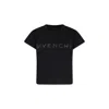 Givenchy Black T-shirt For Girl With Logo And Rhinestones In Black