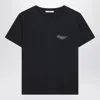 Givenchy Black Crew Neck T-shirt With Logo On Front And Back In Cotton Woman In Black