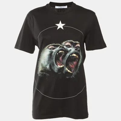 Pre-owned Givenchy Black The Monkey Brothers Print Cotton Crew Neck T-shirt M
