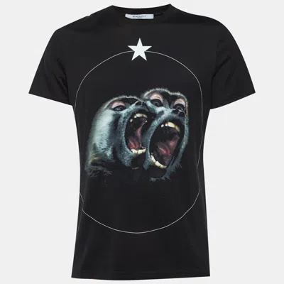Pre-owned Givenchy Black The Monkey Brothers Print Cotton Crew Neck T-shirt M