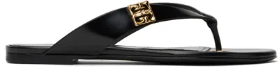 Givenchy Tong Sandals 4g Liquid In Leather In Black