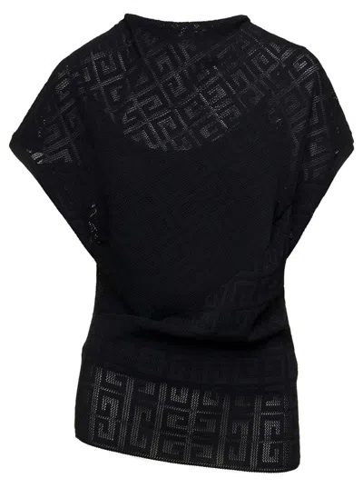 Givenchy Black Top With Draped Neckline In Viscose