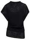 Givenchy Black Top With Draped Neckline In Viscose Woman In Multicolor